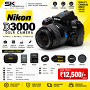Pre-owned Nikon D3000 DSLR Camera with AF-S DX 18-55mm f/3.5-5.6G Lens | AS27