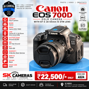 Pre-owned Canon EOS 700D DSLR Camera with 18-55mm IS STM Lens | AS24