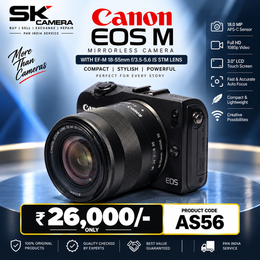 Pre-owned Canon EOS M Camera + EF-M 18-55mm IS STM lens AS56